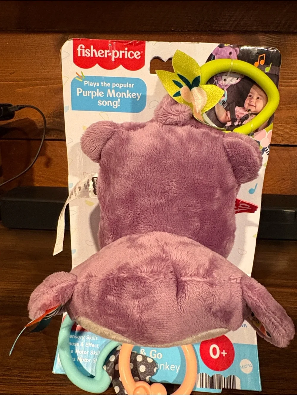 Fisher-Price Sing & Go  Purple Plush Monkey Rattle Toy